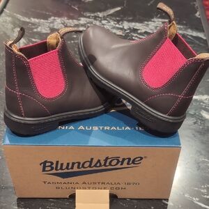 Blundstone Dark Brown and Pink Kids' Boots